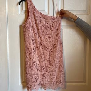 Sugar Lips One Shoulder Lace Dress